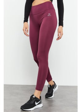 Tommy Life Claret Red Women's High Waist Stretch Slim Fit Skinny Leg Leggings-94545_1  - Image 2