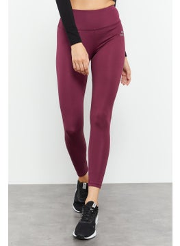 Tommy Life Claret Red Women's High Waist Stretch Slim Fit Skinny Leg Leggings-94545_1  - Image 4