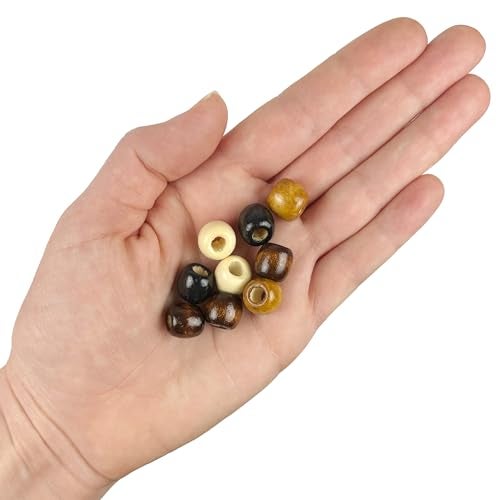 Craft Making Shop 500 Multicolor Natural Colors Large Hole Macrame Wood Beads 12mm x 10mm Diameter 5.5mm Hole - Image 2