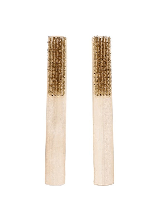 LAWAZIM Wire Brush Set -2 Piece- Heavy-Duty Anti-Corrosion Rust Removal Surface Cleaning Brushes with Ergonomic Wooden Grip for Paint Stripping, Metal Preparation, Automotive Cleaning and DIY Projects - Image 2