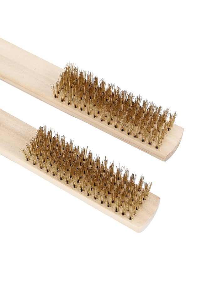 LAWAZIM Wire Brush Set -2 Piece- Heavy-Duty Anti-Corrosion Rust Removal Surface Cleaning Brushes with Ergonomic Wooden Grip for Paint Stripping, Metal Preparation, Automotive Cleaning and DIY Projects - Image 4