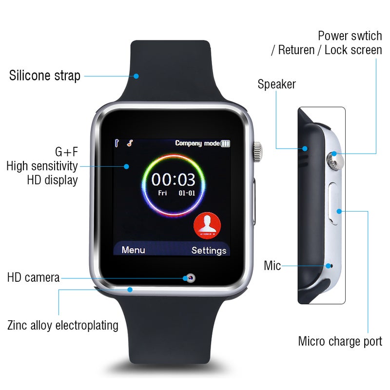 Waterproof Multi Function Unisex Fitness Workout Sports Black Phone Intelligent Watch Fashion - Image 4