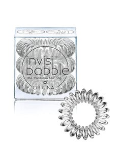 invisibobble invisibobble Original Traceless Spiral Hair Ties with Strong Grip, Non-Soaking, Hair Accessories for Women - Crystal Clear , 3 Count (Pack of 1)  - Image 1