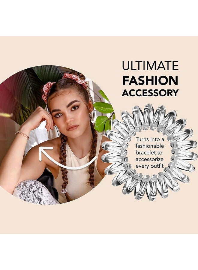invisibobble Original Traceless Spiral Hair Ties with Strong Grip, Non-Soaking, Hair Accessories for Women - Crystal Clear , 3 Count (Pack of 1) - Image 3
