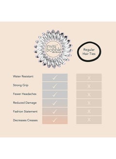 invisibobble invisibobble Original Traceless Spiral Hair Ties with Strong Grip, Non-Soaking, Hair Accessories for Women - Crystal Clear , 3 Count (Pack of 1)  - Image 5