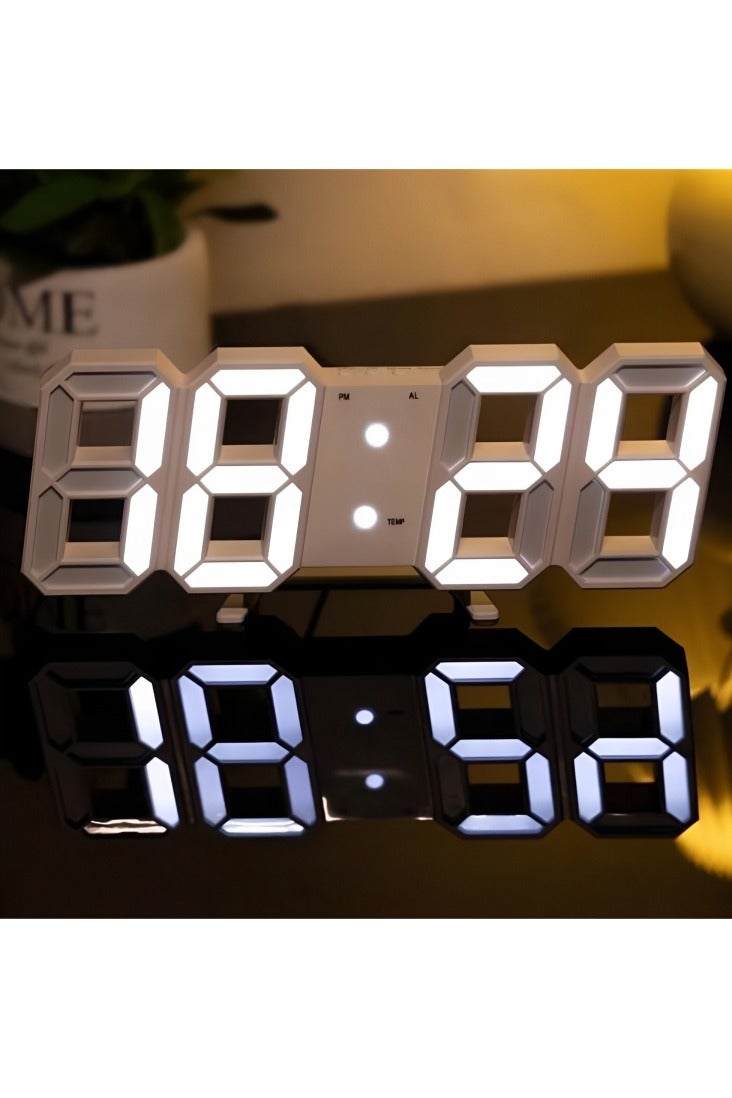 Premium 3D LED Digital Wall & Desk Clock – Date, Time & Temperature Display | Adjustable Brightness & Night Mode | 3 Alarm Settings | USB Powered Modern Home & Office Decor  - Image 1