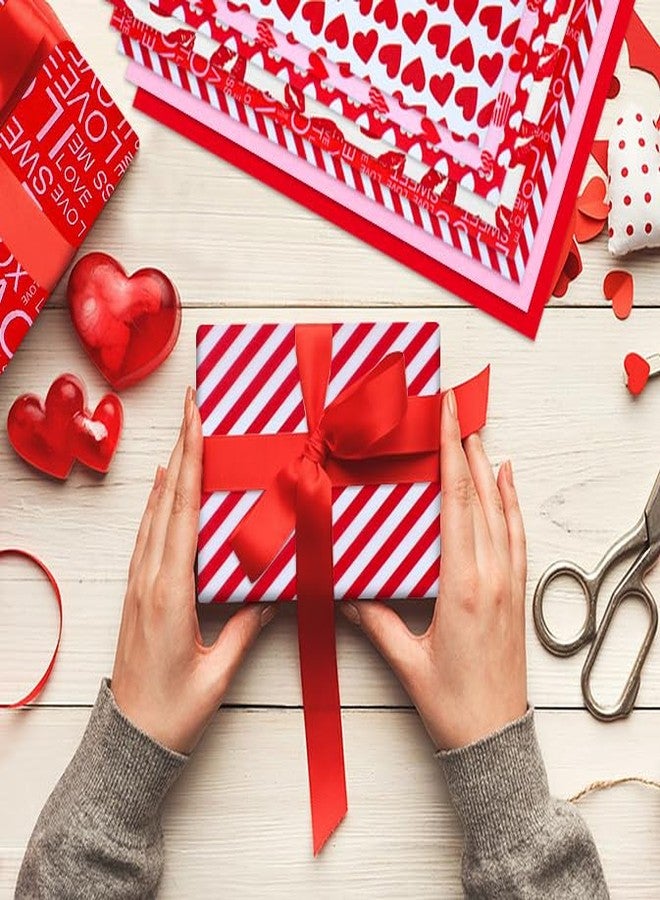 AORZIT 120 Sheets Valentines Day Tissue Paper Bulk 8 Design Pink Red Heart Lip Pattern Gift Wrapping Paper for Valentine's Wedding Mother's Day Party Decor DIY Craft - Image 5