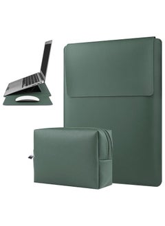 Joyelink 13 Inch Laptop Sleeve Case Leather Case Compatible with MacBook Air 13.3/13.6 M1 M2/MacBook Pro 13 2022-2016/Dell XPS 13/Surface Pro X/8/7 /6/5/Surface Laptop 13.5 Inch, Sleeve Bag Green  - Image 1