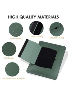 Joyelink 13 Inch Laptop Sleeve Case Leather Case Compatible with MacBook Air 13.3/13.6 M1 M2/MacBook Pro 13 2022-2016/Dell XPS 13/Surface Pro X/8/7 /6/5/Surface Laptop 13.5 Inch, Sleeve Bag Green  - Image 3