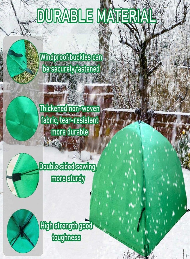 DredQcco Plant Covers Freeze Protection Winter Plant Frost Protection Tent, 2 Pack Shrub Covers Warm Plant Tents Protecting Fruit Potted Plants Tree From Freezing Animals Eating (22x22x23in, Frost Cloth) - Image 2