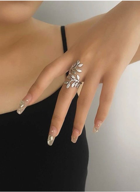 Stainless Steel Silver Plated Ring For Women One Size