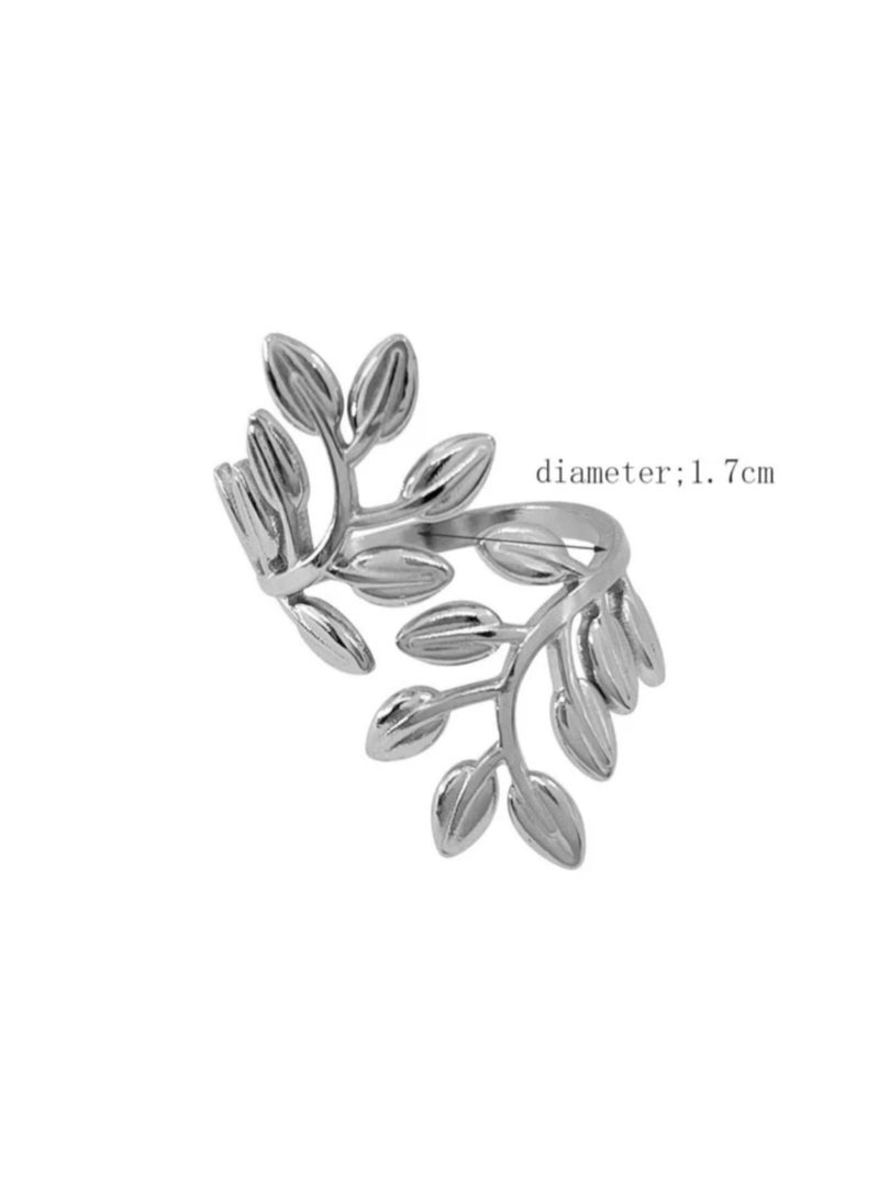 Jewelry 4You - Stainless Steel Silver Plated Ring For Women One Size - Image 1