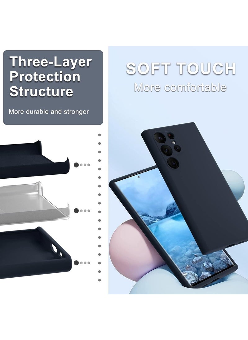Aookay Compatible with Samsung Galaxy S25 Ultra Case, Real Liquid Silicone [Camera Protection] [Soft Anti-Scratch Microfiber Lining] Support Wireless Charging Shockproof Phone Case for Samsung S25 Ultra (Midnight Blue)  - Image 4