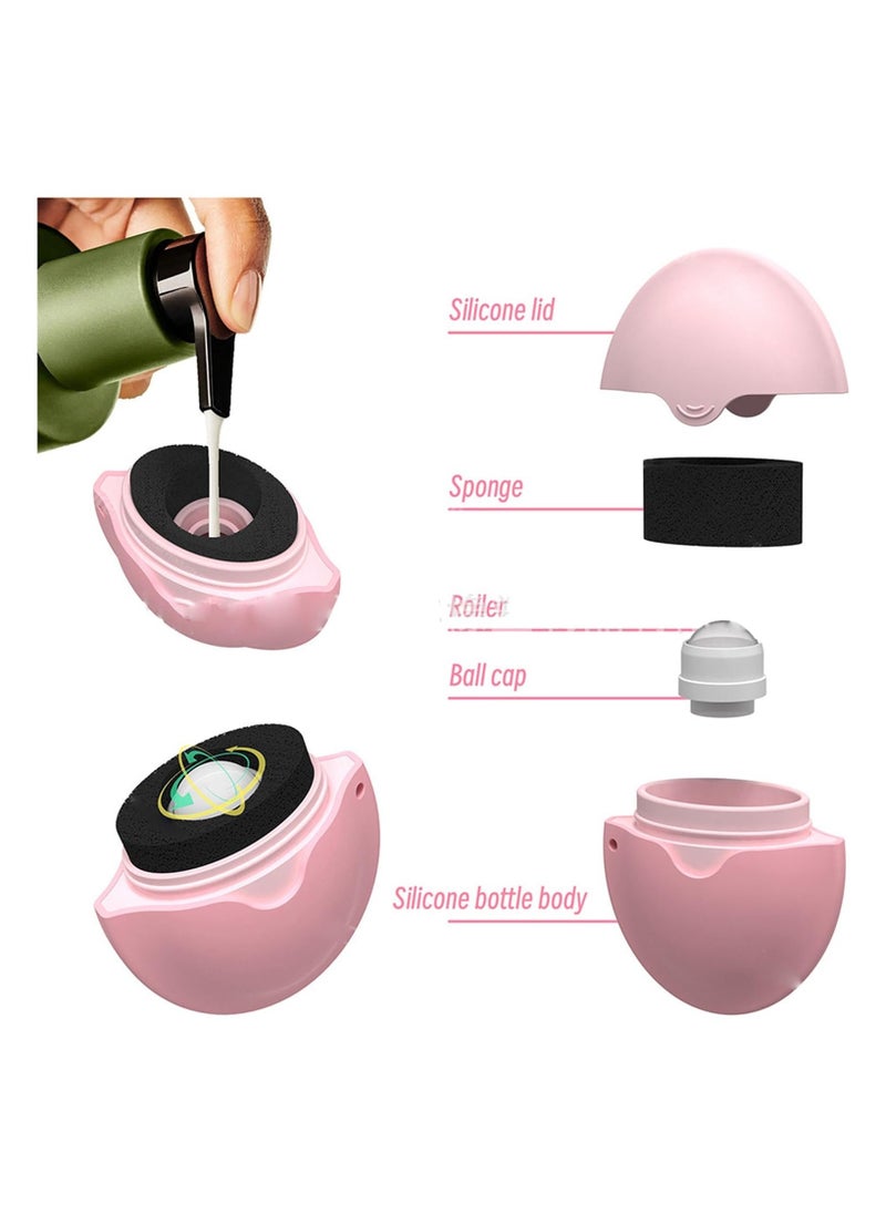 Sunscreen Applicator for Kids, Refillable Roll on Sunscreen Applicator, Brush on Sunscreen with Protective Caps, Travel Sunscreen Holds 100Ml Friendly for Families, Kids, Travel Set (Pink)  - Image 4