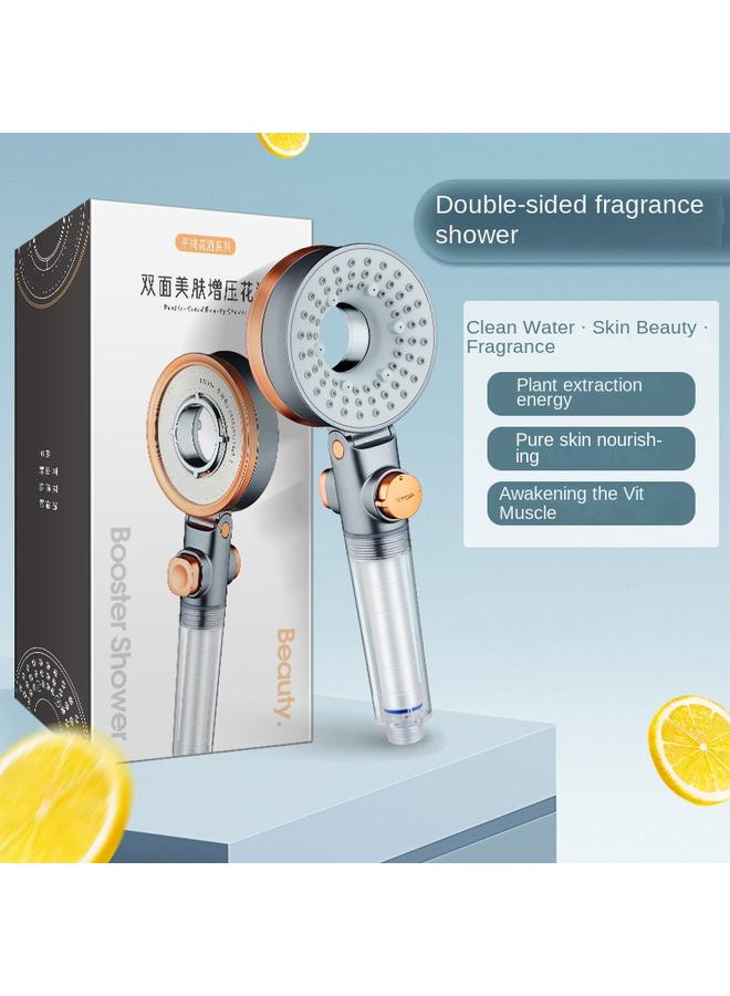 Bluejw Essential Oil VC Fragrance Double-sided Skin Beauty Shower Filter Water Purification Booster Household Hand-held Chlorine Removal Three-speed Aromatherapy Nozzle  - Image 2