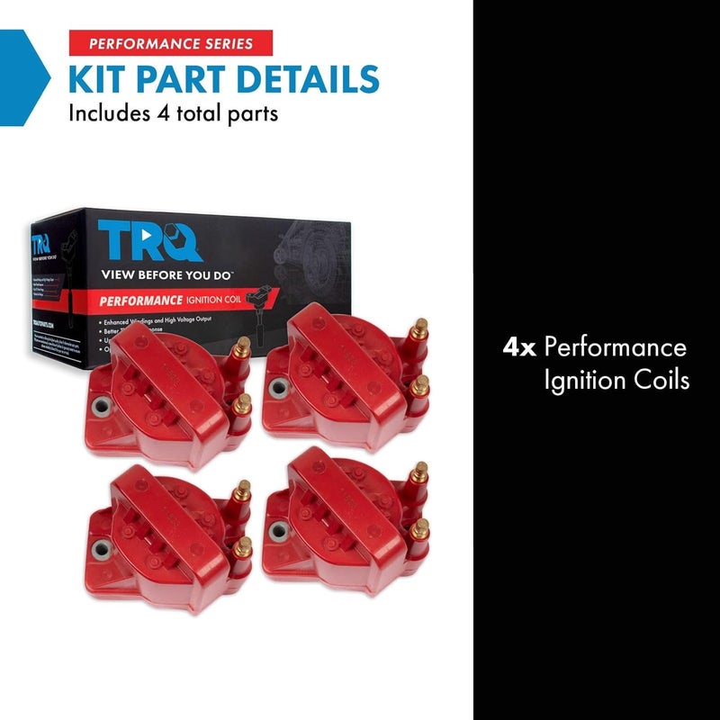 TRQ Performance Ignition Coil Set for Buick, Cadillac, Chevrolet, GMC, Honda, Isuzu, Olds (1986-2009) - Image 2