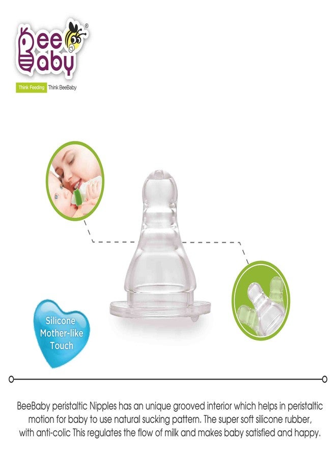 BeeBaby Basic Slim Neck Baby Feeding Bottle with Premium Anti Colic Silicone Nipple for New Born/Infant/Toddler/Babies, 100% BPA Free ((Pack of 2) 125 ML, Green) - Image 2