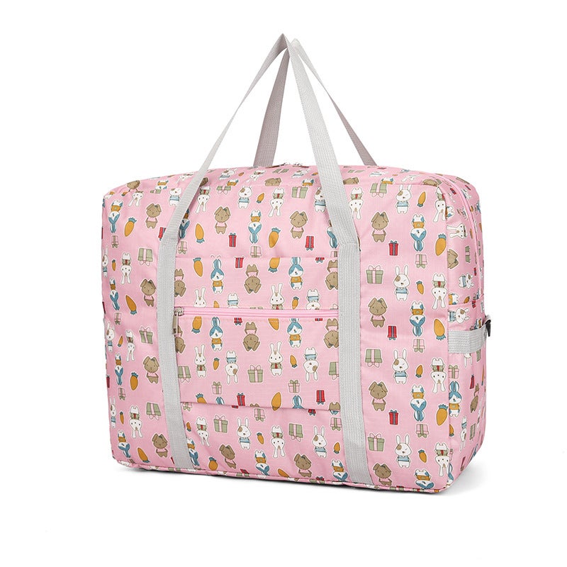 Korean Style Cross-Body Travel Bag Pink adorable rabbit [with crossbody strap]]