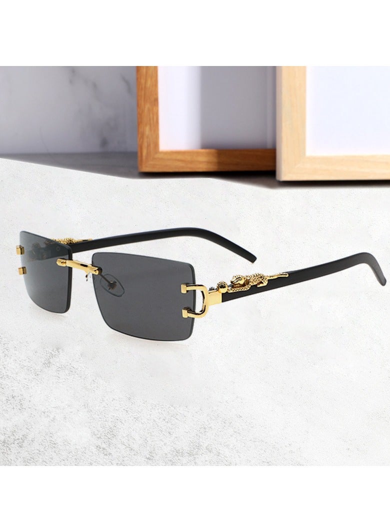 Fashionable and trendy rimless rectangular personalized sunglasses - Image 3