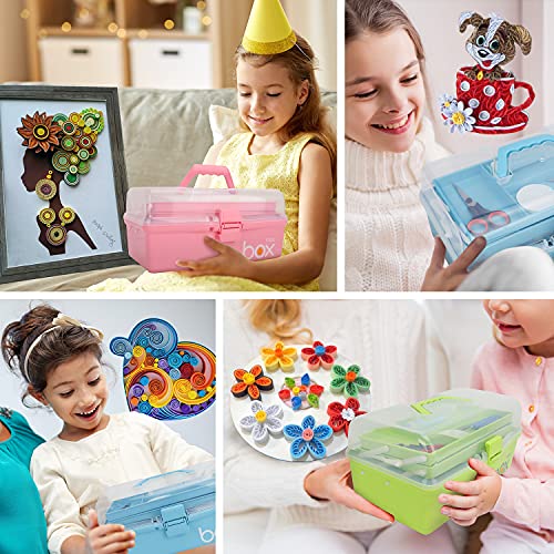 JoyPlus Quilling Kits for Beginners with Manual, 24 Tools & Supplies with Durable Storage Box, Updated Paper Crimper Tool, Premium Husking Board & Electronic Pen Blue - Image 3