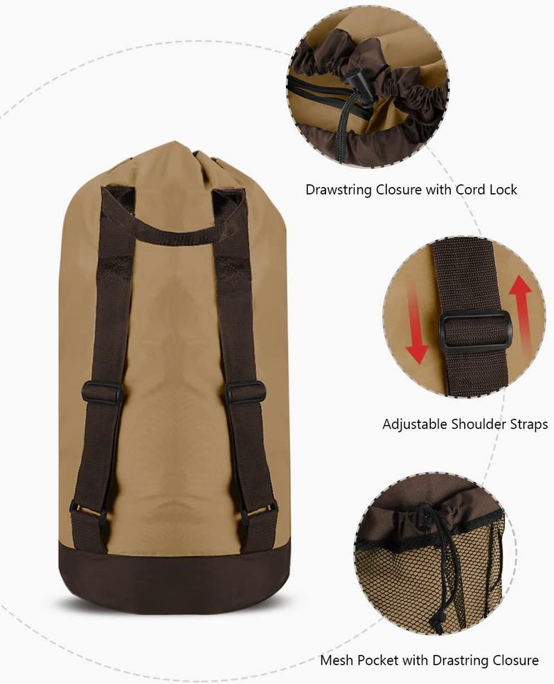 Dalykate Backpack Laundry Bag, Laundry Backpack with Shoulder Straps and Mesh Pocket Durable Nylon Clothes Hamper Bag with Drawstring Closure for College, Travel, Laundromat, Apartment - Image 3