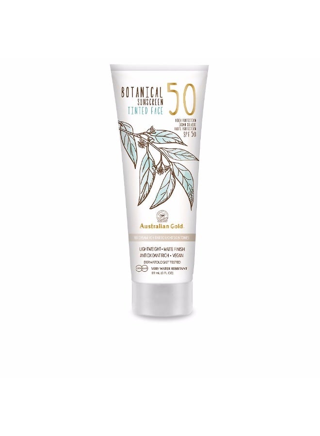 أوسترليان جولد كريم الوجه الأسترالي الذهبي النباتي SPF50 الملون فير-لايت 88 مل - Image 1