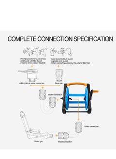 XiuWoo Garden Water Hose with Reel, Portable Wall Hanging, with Multi-Functional High-Pressure Water Gun and Water Pipe Bracket, Used for Garden Watering and Car Washing  - Image 5