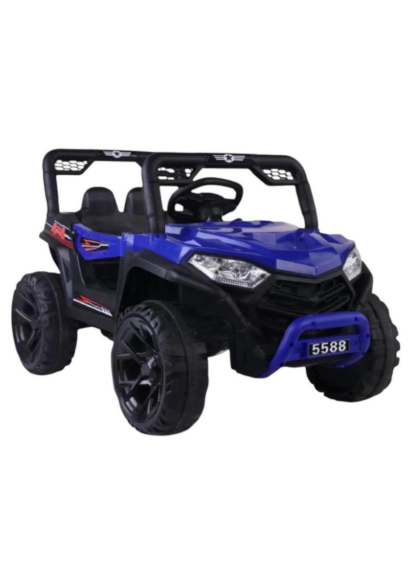 ستار كيدز سيارة اطفال كهربائية بتصميم جبلي مناسبة من عمر 2 إلى 6 سنوات بجهاز تحكم عن بعد ودواسة داخلية 12 فولت (ازرق) - Image 1