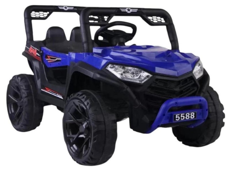 StarKids Electric Kids Ride On Car Mountain Design Suitable for 2-6 Years Old with Remote Control and Internal Pedal 12V (Blue) - Image 1