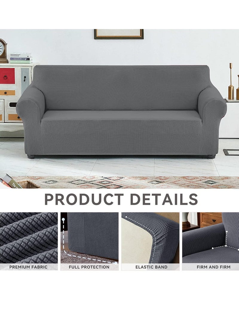 Peachjoy Waterproof Sofa Slipcover 3 Seater Sofa with Elastic Bottom Pets Protector Furniture Covers Soft Four Seasons Universal Couch Covers Washable Champagne - Image 4