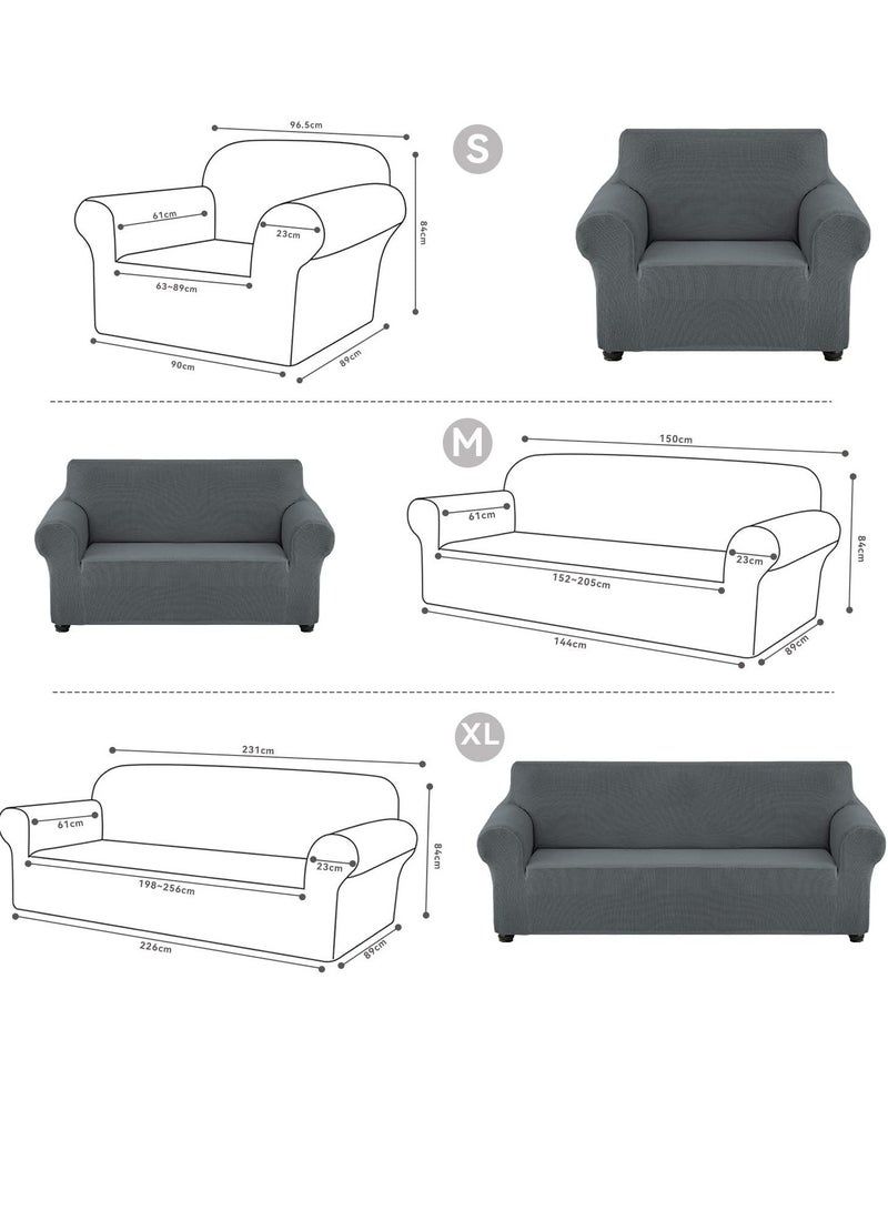 Peachjoy Waterproof Sofa Slipcover 3 Seater Sofa with Elastic Bottom Pets Protector Furniture Covers Soft Four Seasons Universal Couch Covers Washable Champagne - Image 5