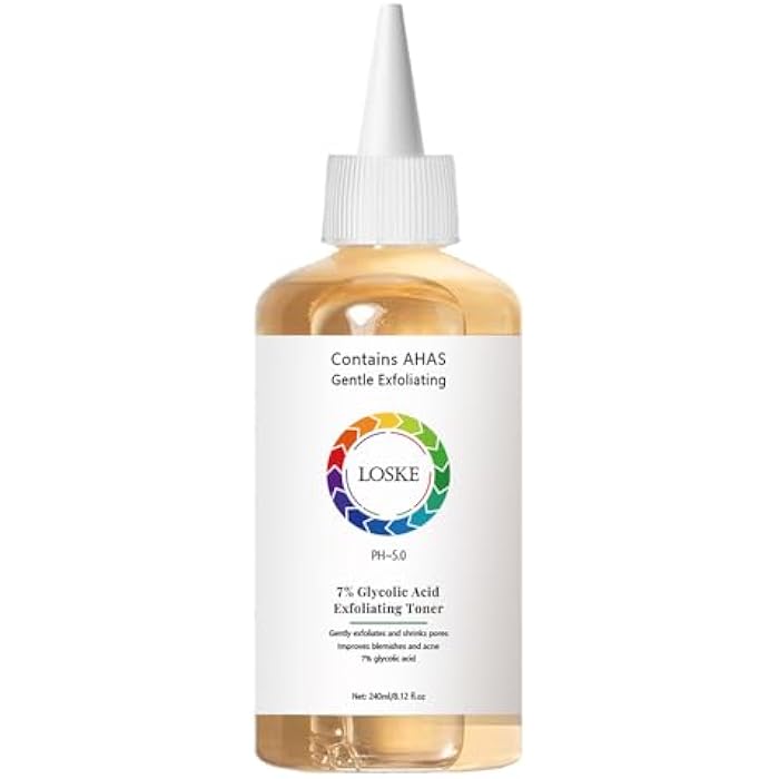 Loske 7% Glycolic Acid Face Exfoliating Toner for Clear Skin, Pore Minimizer, Radiant Complexion Enhancer, Daily Use Gentle Formula Suitable for All Skin Types - Image 1