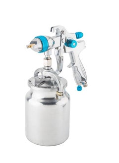 Generic Suction Air Spray Gun Silver/Light Blue 7.75x6.14x1.57inch  - Image 1