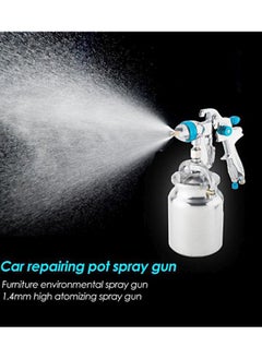 Generic Suction Air Spray Gun Silver/Light Blue 7.75x6.14x1.57inch  - Image 2