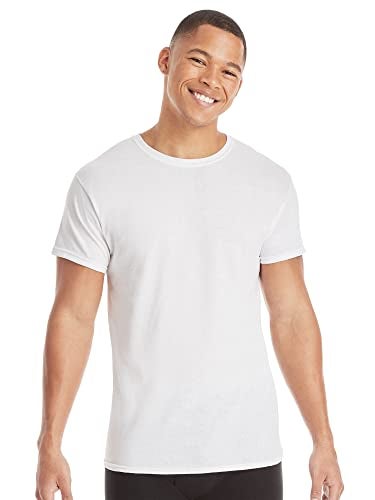 Hanes Men's Tagless Cotton Crew Undershirt Multiple Packs Colors, 3 Pack - White, Small - Image 2