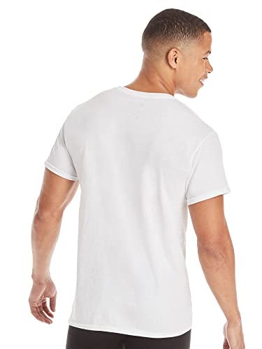 Hanes Men's Tagless Cotton Crew Undershirt Multiple Packs Colors, 3 Pack - White, Small - Image 3