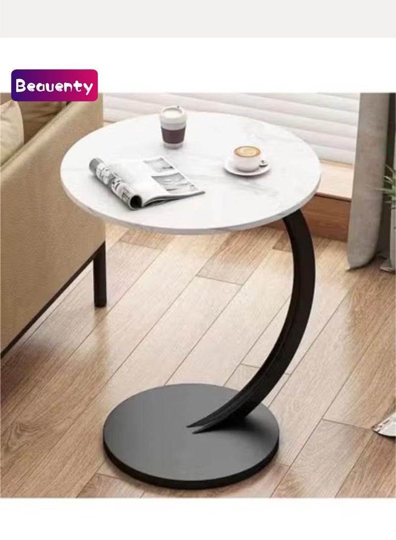 Beauenty Table,night stand Side Table for Sofa,Round Coffee Table for Couch,Beside Small Table Desk for Living Room,Side Table Bedroom Great for Indoor & Outdoor,40x62cm (White) - Image 1