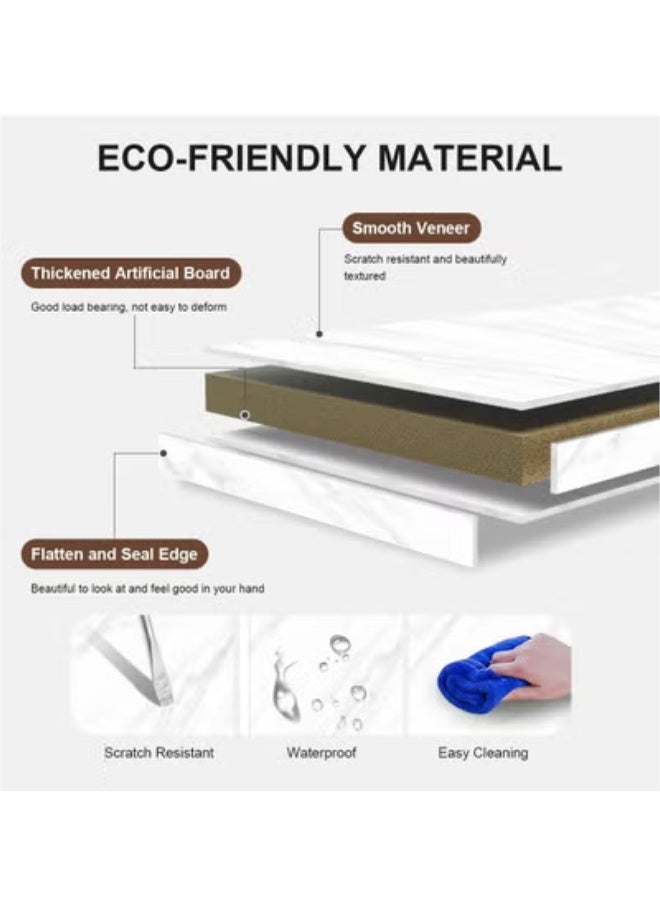 Beauenty Table,night stand Side Table for Sofa,Round Coffee Table for Couch,Beside Small Table Desk for Living Room,Side Table Bedroom Great for Indoor & Outdoor,40x62cm (White) - Image 2