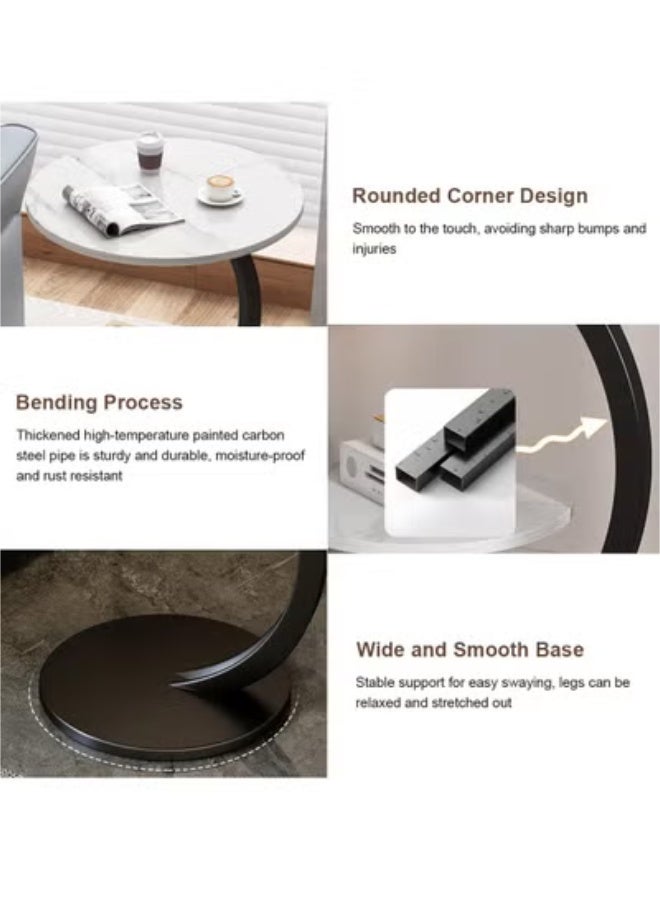 Beauenty Table,night stand Side Table for Sofa,Round Coffee Table for Couch,Beside Small Table Desk for Living Room,Side Table Bedroom Great for Indoor & Outdoor,40x62cm (White) - Image 5