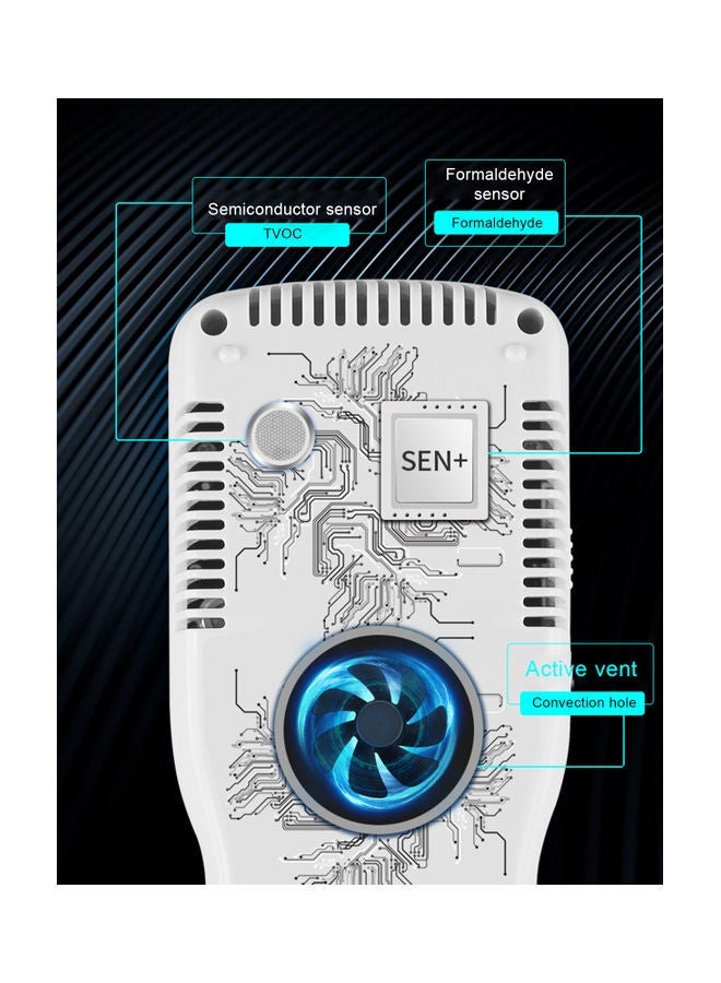 NIBEMINENT ZYG-030 Multifunctional Air Quality Monitor White 18.70x5.00x10.60cm - Image 3