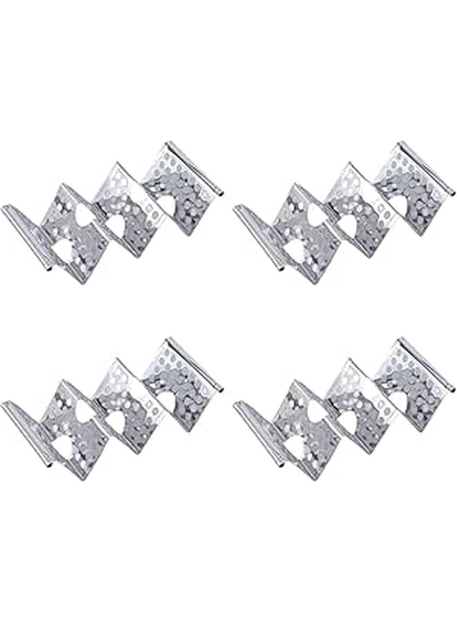 4 Piece Oven Safe Stainless Steel Taco Stands And Tortilla Holder Tray Set - Image 1