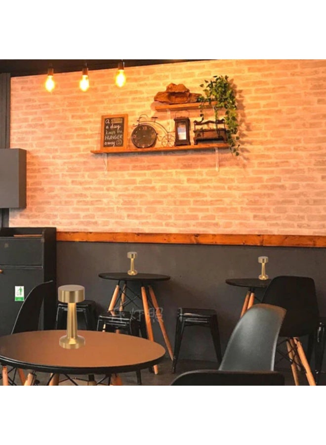 كروني مصباح مكتبي من الألومنيوم على شكل دمبل من كروني - تحكم ذكي باللمس مع إضاءة بيضاء دافئة 2700 كلفن وتصميم بطارية قابلة لإعادة الشحن لغرفة النوم وغرفة القراءة - Image 4