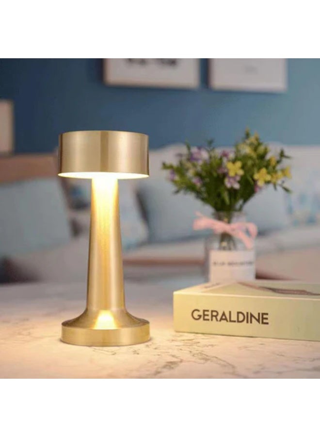 كروني مصباح مكتبي من الألومنيوم على شكل دمبل من كروني - تحكم ذكي باللمس مع إضاءة بيضاء دافئة 2700 كلفن وتصميم بطارية قابلة لإعادة الشحن لغرفة النوم وغرفة القراءة - Image 3