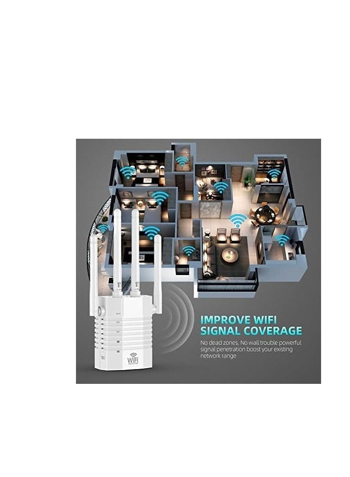 WiFi Extender, 1200Mbps WiFi Range Extender Signal Booster, Coverage up to 12880sq.ft and 105 Devices, WiFi Booster and Internet Range Extender, Internet Repeater - Image 3
