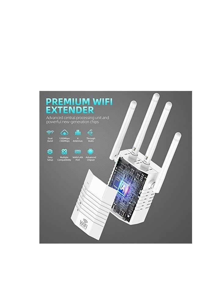 WiFi Extender, 1200Mbps WiFi Range Extender Signal Booster, Coverage up to 12880sq.ft and 105 Devices, WiFi Booster and Internet Range Extender, Internet Repeater - Image 5