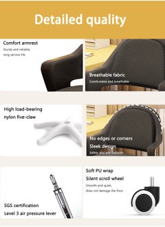 EqiEch Study Chair, Ergonomic Modern Office Chair, Computer Chair, With High-Density Rebound Sponge, Soft And Comfortable, Adjustable Height  - Image 5
