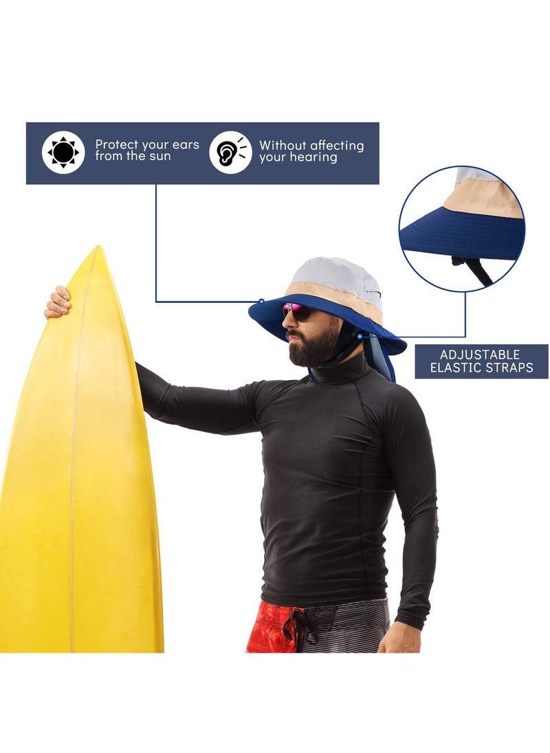 SYOSI - Surf Bucket Hat with Neck Flap, Waterproof Fishing Hat for Men and Women, Outdoor UV Sun Protection Wide Brim Hat, Ideal for Surfing, Boating, and Water Sports - Image 1