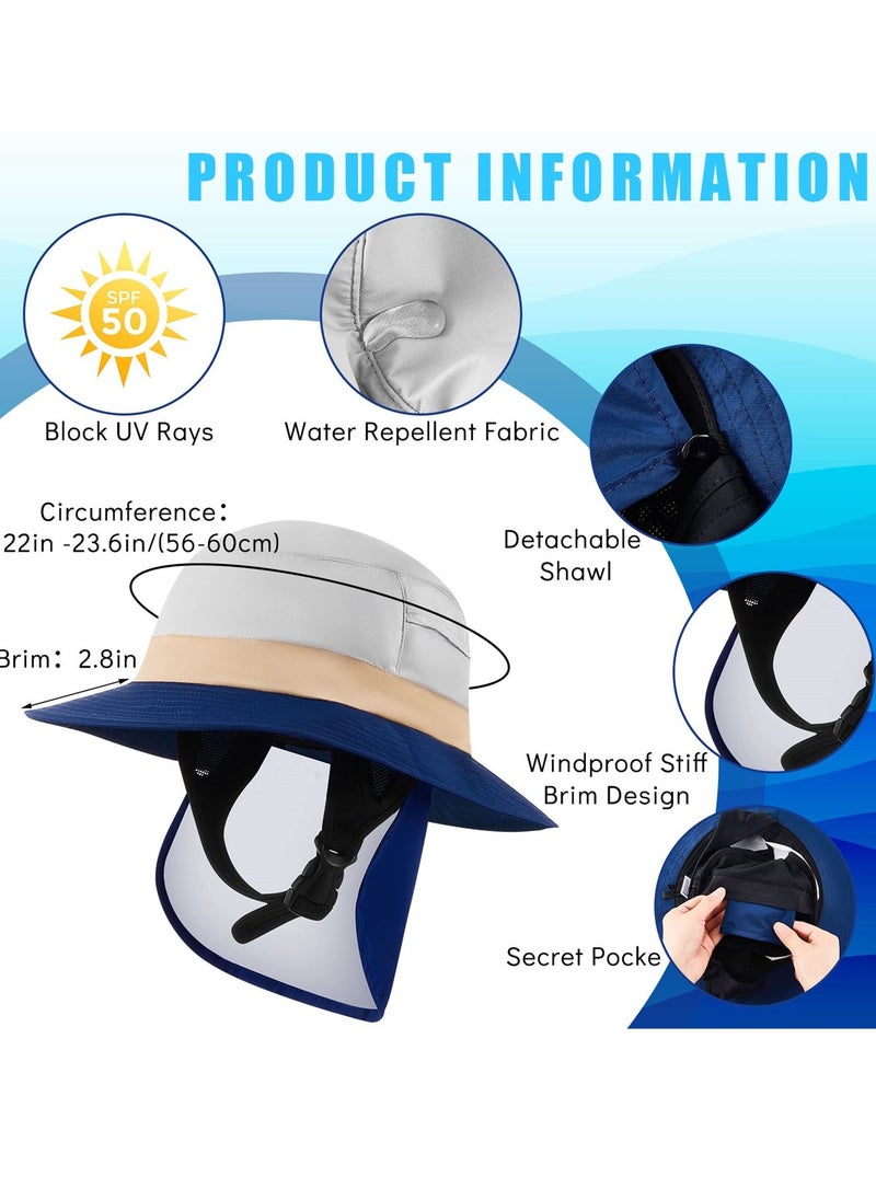 SYOSI - Surf Bucket Hat with Neck Flap, Waterproof Fishing Hat for Men and Women, Outdoor UV Sun Protection Wide Brim Hat, Ideal for Surfing, Boating, and Water Sports - Image 1