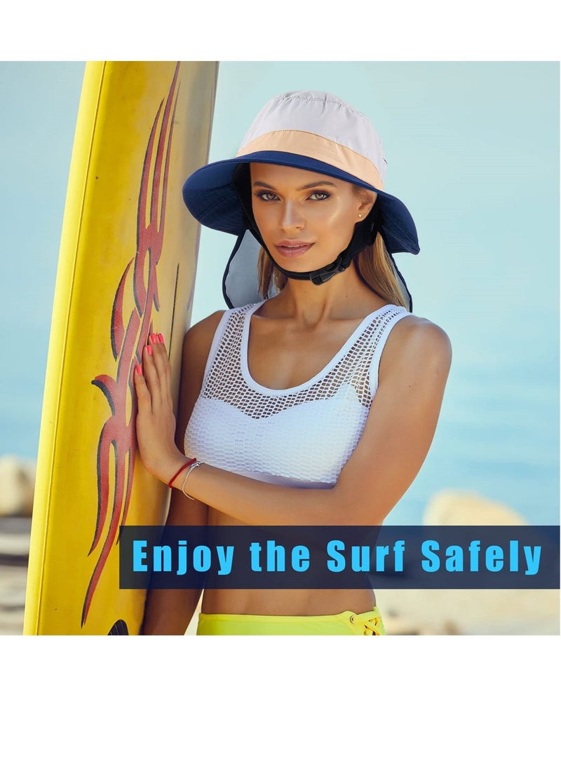 SYOSI - Surf Bucket Hat with Neck Flap, Waterproof Fishing Hat for Men and Women, Outdoor UV Sun Protection Wide Brim Hat, Ideal for Surfing, Boating, and Water Sports - Image 1