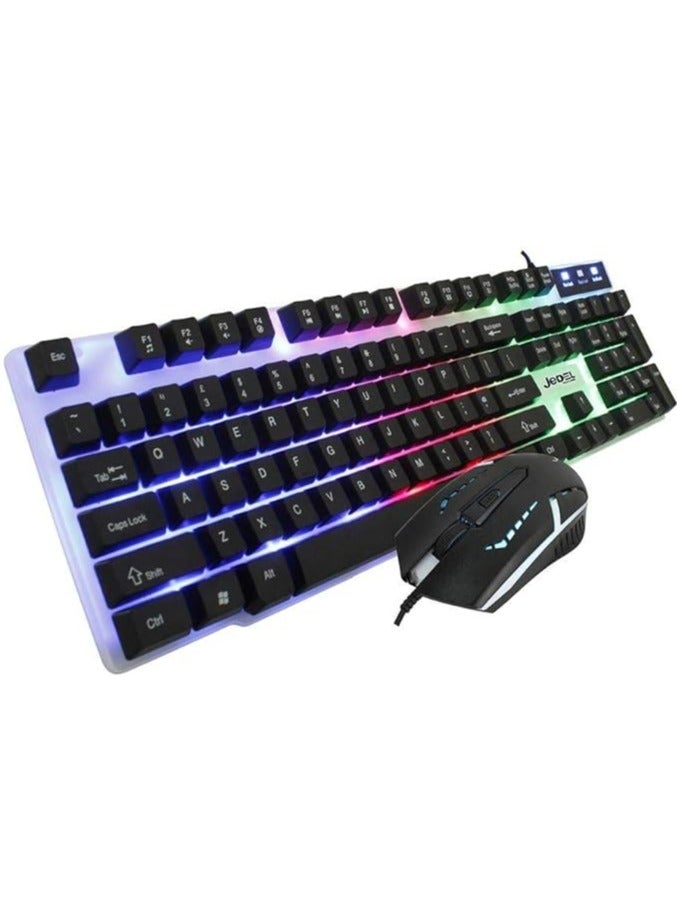 Jedel GK100 Colorful Lighting Keyboard and Mouse - Black - Image 1